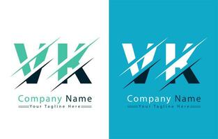 vk brev logotyp vektor design begrepp element