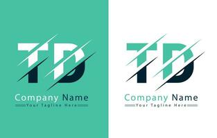 td Brief Logo Design Konzept. Vektor Logo Illustration