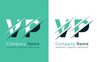 vp brev logotyp design mall. vektor logotyp illustration