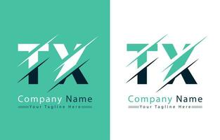 tx brev logotyp design mall. vektor logotyp illustration