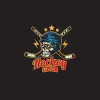 design logotyp årgång hockey klubb vektor illustration
