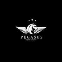 Design Logo Jahrgang geflügelt Pferd Pegasus Vektor Illustration
