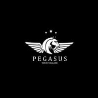 design logotyp årgång bevingad häst pegasus vektor illustration