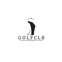 design logotyp årgång golf silhuett vektor illustration