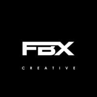 fbx brev första logotyp design mall vektor illustration