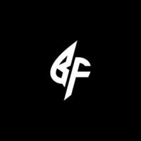 bf monogram logotyp esport eller gaming första begrepp vektor