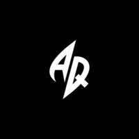 aq monogram logotyp esport eller gaming första begrepp vektor