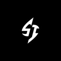 si Monogramm Logo Esport oder Spielen Initiale Konzept Vektor