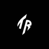 tr monogram logotyp esport eller gaming första begrepp vektor