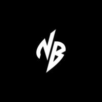 nb Monogramm Logo Esport oder Spielen Initiale Konzept Vektor