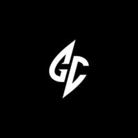 cc monogram logotyp esport eller gaming första begrepp vektor