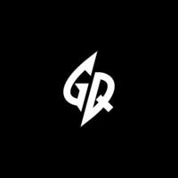 gq monogram logotyp esport eller gaming första begrepp vektor