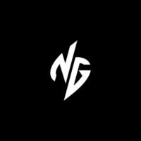 ng Monogramm Logo Esport oder Spielen Initiale Konzept Vektor