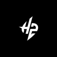 hz monogram logotyp esport eller gaming första begrepp vektor
