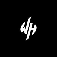 wh monogram logotyp esport eller gaming första begrepp vektor