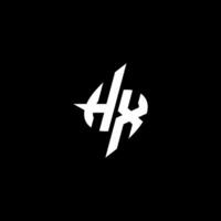 hx monogram logotyp esport eller gaming första begrepp vektor