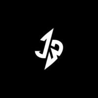 jw monogram logotyp esport eller gaming första begrepp vektor