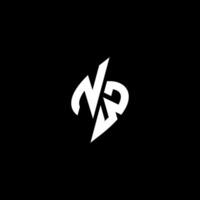 nw monogram logotyp esport eller gaming första begrepp vektor