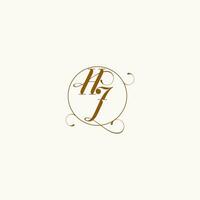 hj Hochzeit Monogramm Initiale im perfekt Einzelheiten vektor