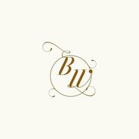 bw bröllop monogram första i perfekt detaljer vektor