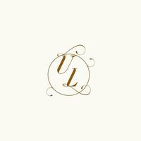 ul Hochzeit Monogramm Initiale im perfekt Einzelheiten vektor