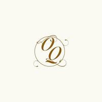 oq Hochzeit Monogramm Initiale im perfekt Einzelheiten vektor