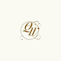 qw Hochzeit Monogramm Initiale im perfekt Einzelheiten vektor