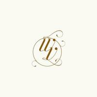 wv Hochzeit Monogramm Initiale im perfekt Einzelheiten vektor