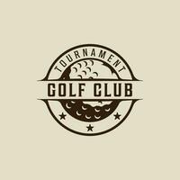 Ball von Golf Logo Jahrgang Vektor Illustration Vorlage Symbol Grafik Design. Sport Zeichen oder Symbol zum Turnier oder Verein mit Abzeichen und Typografie retro Stil