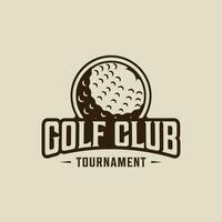 Ball von Golf Logo Jahrgang Vektor Illustration Vorlage Symbol Grafik Design. Sport Zeichen oder Symbol zum Turnier oder Verein mit retro Stil