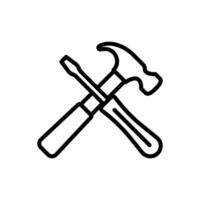 Schraubendreher und Hammer Symbol Design Vektor Vorlage