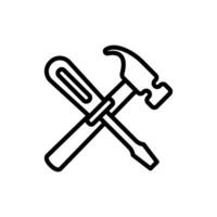 Schraubendreher und Hammer Symbol Design Vektor Vorlage