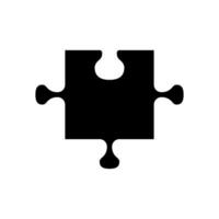 Puzzle Stück Puzzle Glyphe Symbol Vektor Illustration