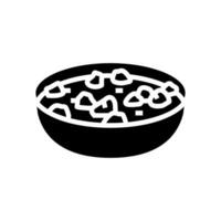 Minestrone Suppe Italienisch Küche Glyphe Symbol Vektor Illustration