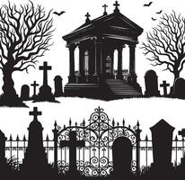 kyrkogård mausoleum kyrkogård vektor