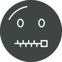 blixtlås-mun ansikte ikon vektor bild. lämplig för mobil appar, webb appar och skriva ut media.