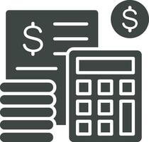 Budget Berechnungen Symbol Vektor Bild. geeignet zum Handy, Mobiltelefon Apps, Netz Apps und drucken Medien.