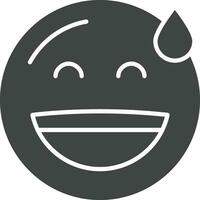 grinsend Gesicht mit Schweiß Symbol Vektor Bild. geeignet zum Handy, Mobiltelefon Apps, Netz Apps und drucken Medien.