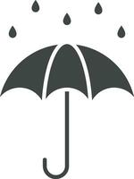 paraply med regn droppar ikon vektor bild. lämplig för mobil appar, webb appar och skriva ut media.