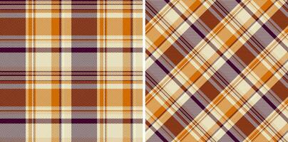 Stoff Tartan Muster von Vektor prüfen nahtlos mit ein Hintergrund Plaid Textil- Textur.