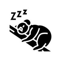 sömnig koala sömn natt glyf ikon vektor illustration