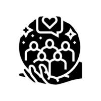 Unterstützung Gruppe mental Gesundheit Glyphe Symbol Vektor Illustration