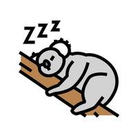 sömnig koala sömn natt Färg ikon vektor illustration