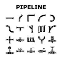 Pipeline Öl Industrie Gas Rohr Symbole einstellen Vektor