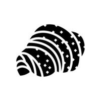 Croissant Französisch Küche Glyphe Symbol Vektor Illustration