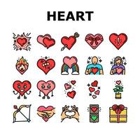 Herz Liebe romantisch Symbole einstellen Vektor