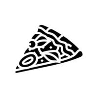 Pizza Scheibe Italienisch Küche Glyphe Symbol Vektor Illustration