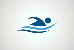 Schwimmen Mann Logo Design, Vektor Design Konzept