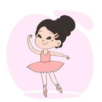 litet sött barn ballerina flicka koncept handritad illustration vektor