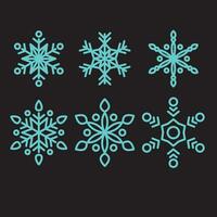 uppsättning av snöflinga ikon design. vinter- dekoration, tecken och symbol. vektor